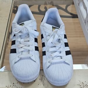Adidas Classic White Sneakers with Black Stripes